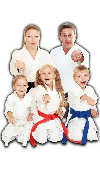 Martial Arts Lessons for Families in Westerville OH - Sitting Group Family Banner